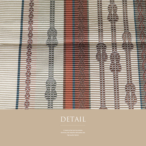 名古屋帯 リサイクル 帯丈353cm 六通 変わりストライプ柄 ベージュ Sサイズ 正絹 新品・未使用品 カジュアル お洒落