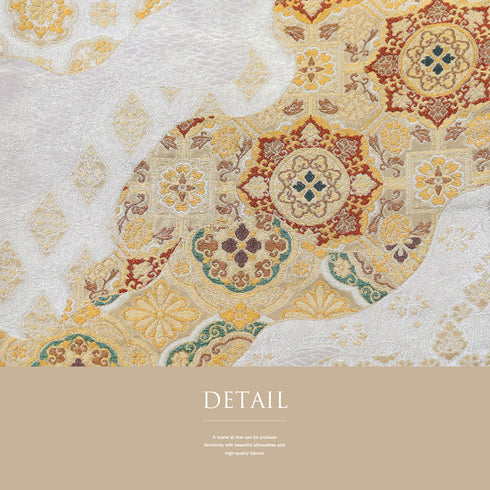 袋帯 リサイクル 帯丈434cm 六通 華紋柄 ゴールド Sサイズ 正絹 Sランク フォーマル セミフォーマル