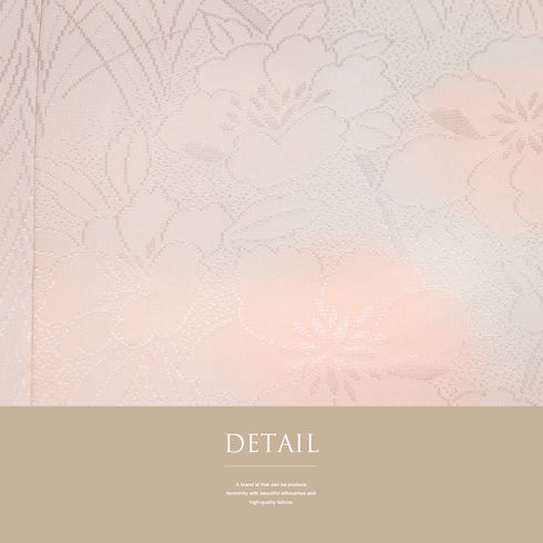 長襦袢 リサイクル 長襦袢 身丈115.5cm 裄60.2cm 袷 草花柄 地紋 刺繍半衿 ピンク 規格外サイズ 正絹 Aランク