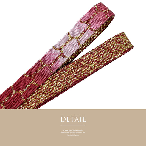 帯締め リサイクル セミフォーマル 平組紐 レッド 正絹 新品・未使用品