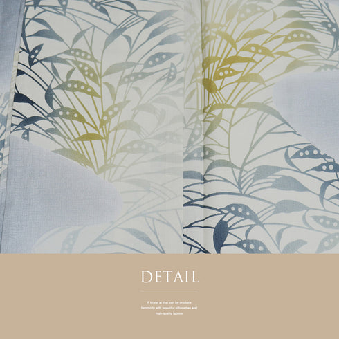 付下げ 身丈159.3cm 裄65.4cm 袷 葉柄 グレー Mサイズ お洒落 正絹 広衿 Sランク