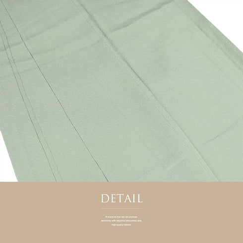 色無地 リサイクル 身丈154.5cm 裄62cm 単衣 グリーン Sサイズ セミフォーマル 落款 一つ紋 正絹 広衿 Sランク