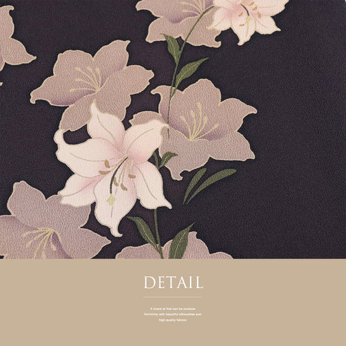 小紋 リサイクル 身丈159.8cm 裄68.4cm 袷 花柄 パープル Mサイズ お洒落 正絹 広衿 Sランク