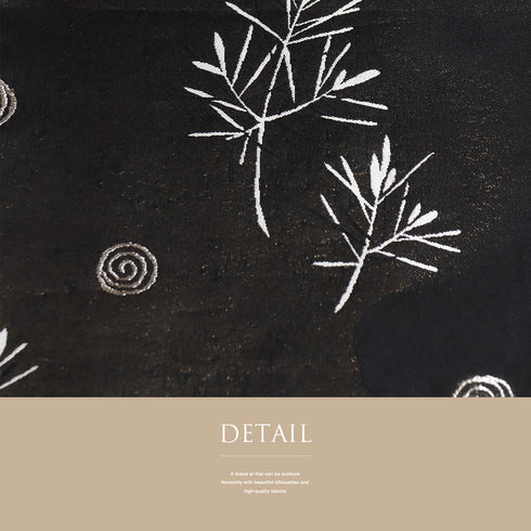 袋帯 リサイクル 帯丈436cm 六通 渦巻きや植物柄 ブラック Mサイズ 正絹 Sランク お洒落 カジュアル