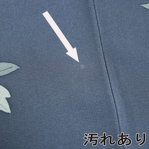 訪問着 リサイクル 身丈163cm 裄67.4cm 袷 花柄 パールトーン加工 箔 ブルー Lサイズ お洒落 正絹 広衿 Aランク