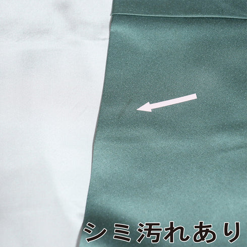 訪問着 リサイクル 身丈155cm 裄65.2cm 袷 花唐草柄 金駒刺繍 箔 グリーン Sサイズ セミフォーマル お洒落 正絹 広衿 Bランク