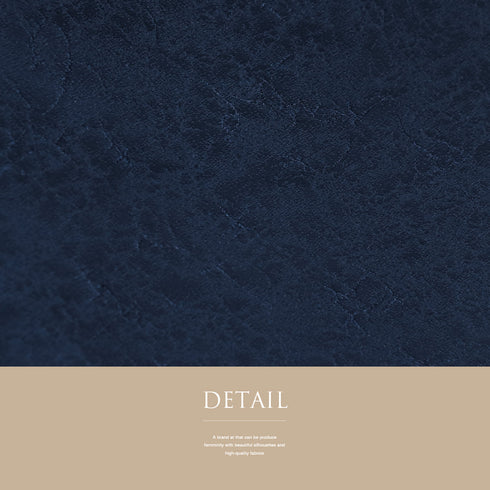 色無地 リサイクル 身丈165cm 裄64.4cm 袷 ネイビー Lサイズ セミフォーマル 一つ紋 しつけ糸 正絹 広衿 地紋あり Sランク