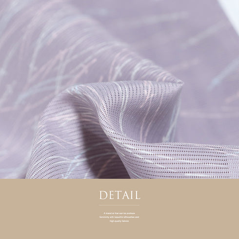 小紋 リサイクル 夏着物 身丈156.8cm 裄64.8cm 絽 松葉柄 パープル Mサイズ お洒落 ポリエステル 洗える着物 広衿 Sランク