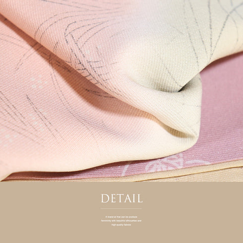 訪問着 リサイクル 身丈156cm 裄64.4cm 袷 草花柄 ベージュ Mサイズ セミフォーマル お洒落 一つ紋 正絹 広衿 Sランク