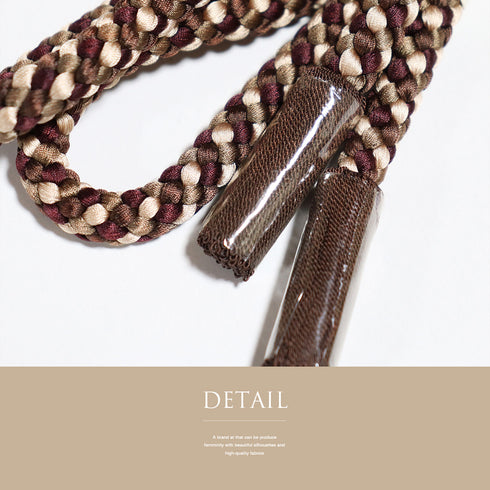 帯締め カジュアル 丸組紐 ブラウン 正絹 新品・未使用品