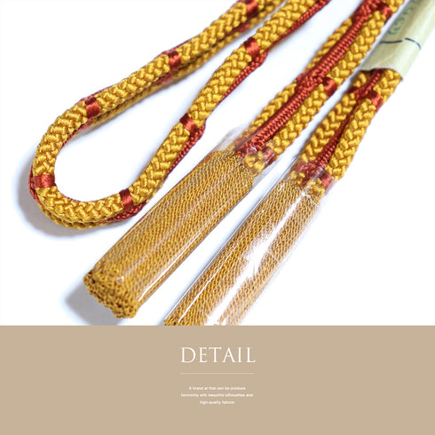 帯締め・帯揚げセット 手組紐 ちりめん オレンジ 正絹 新品・未使用品 ぼかし