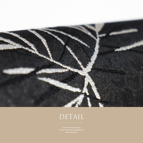 袋帯 リサイクル 帯丈436cm 六通 渦巻きや植物柄 ブラック Mサイズ 正絹 Sランク お洒落 カジュアル