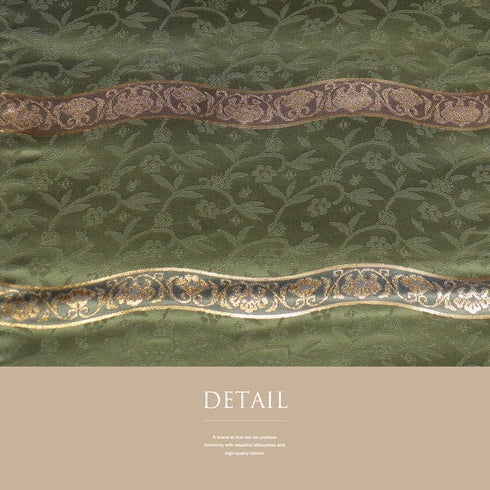 袋帯 リサイクル 帯丈444cm 六通 ポイント柄 本金箔名物裂 利休間道 ウェーブ箔 ゴールド Mサイズ 正絹 Sランク フォーマル お洒落