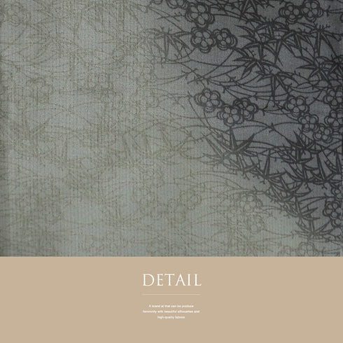 付下げ リサイクル 身丈158.8cm 裄65.2cm 袷 大島紬 草花柄 グレー Mサイズ お洒落 正絹 広衿 Sランク