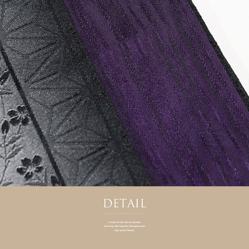 半巾帯 リサイクル 帯丈378cm 全通 花柄 麻の葉柄 ぼかし ブラック SSサイズ ポリエステル Sランク カジュアル お洒落