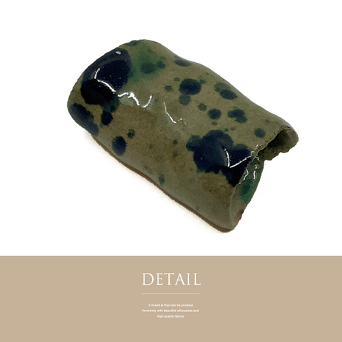 帯留め リサイクル Sランク 陶器 水玉柄 ET-552