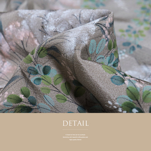 訪問着 リサイクル 身丈151.8cm 裄66cm 袷 スコッチガード 斜め格子垣根に花模様 ブラウン Sサイズ お洒落 落款 しつけ糸 正絹 広衿 Sランク