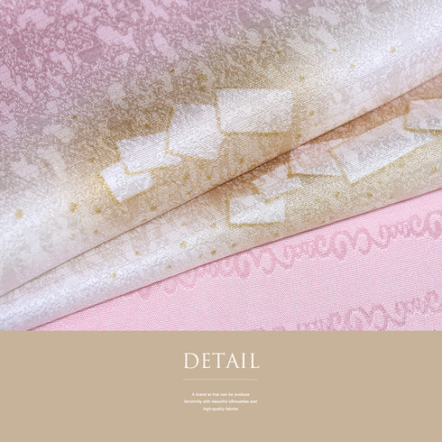 帯揚げ リサイクル セミフォーマル お洒落 ちりめん 正絹 ピンク 金ラメ ぼかし柄 地紋 新品・未使用品 AG-1238