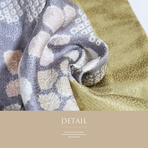 訪問着 リサイクル 身丈159cm 裄65cm 袷 観世水 花柄 部分絞り ベージュ サイズ セミフォーマル お洒落 一つ紋 正絹 広衿 Sランク