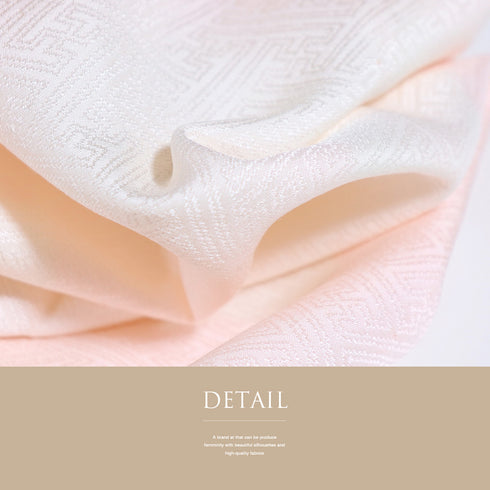 長襦袢 リサイクル 長襦袢 身丈131cm 裄66.8cm 袷 紗絞形に雲取り模様 地紋 ぼかし柄 ピンク Lサイズ しつけ糸 不明 Sランク