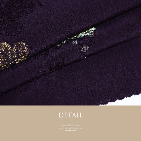 帯揚げ リサイクル ちりめん パープル 正絹 未使用品 葡萄柄 地紋