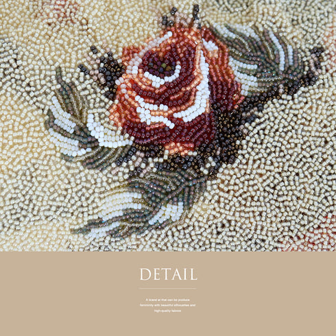 バッグ リサイクル ベージュ ビーズ Sランク 薔薇の花