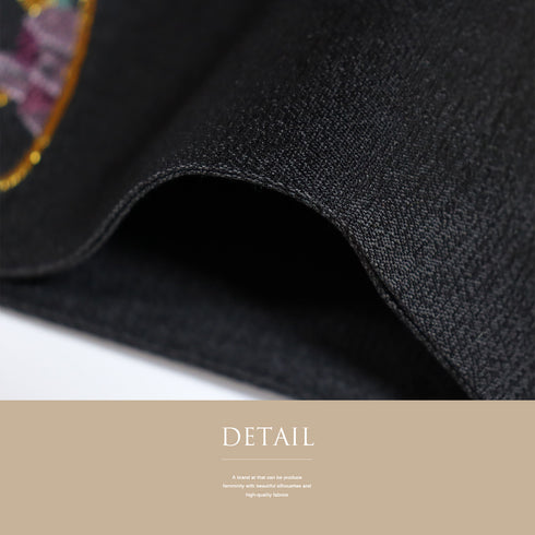 名古屋帯 リサイクル 帯丈369.5cm 六通 メルヘン ブラック Mサイズ ポリエステル Sランク お洒落 カジュアル