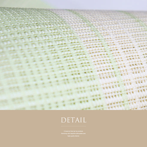 名古屋帯 リサイクル 帯丈364cm 全通 夏物 格子柄 グリーン Mサイズ 正絹 新品・未使用品 カジュアル