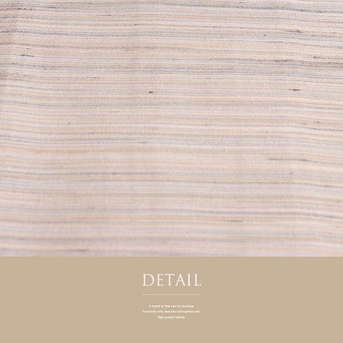 紬 リサイクル 身丈153cm 裄63cm 単衣 横縞柄 ベージュ Sサイズ カジュアル 正絹 広衿 Sランク