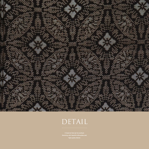 紬 リサイクル 身丈156.5cm 裄64.8cm 袷 デザイン七宝柄 ブラウン Mサイズ カジュアル お洒落 しつけ糸 正絹 広衿 Bランク