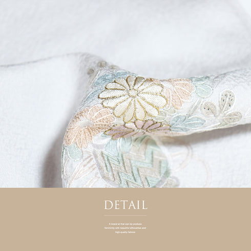 訪問着 リサイクル 身丈158cm 裄64.4cm 袷 花籠柄 刺繍 グレー Mサイズ セミフォーマル お洒落 正絹 広衿 Sランク