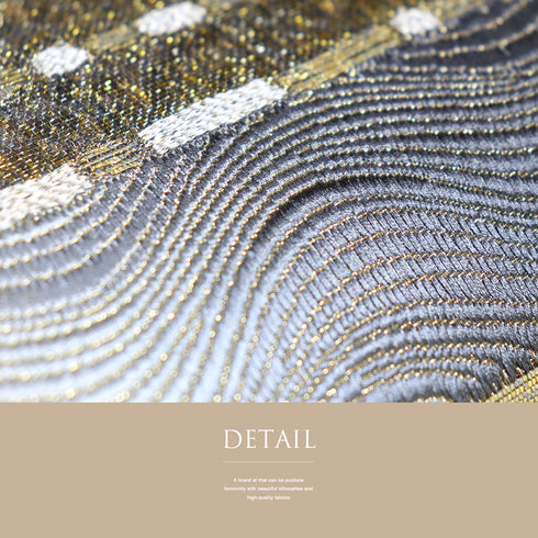 袋帯 リサイクル 帯丈448cm 六通 横段柄 本泥染袋帯 グレー Mサイズ 正絹 新品・未使用品 セミフォーマル お洒落