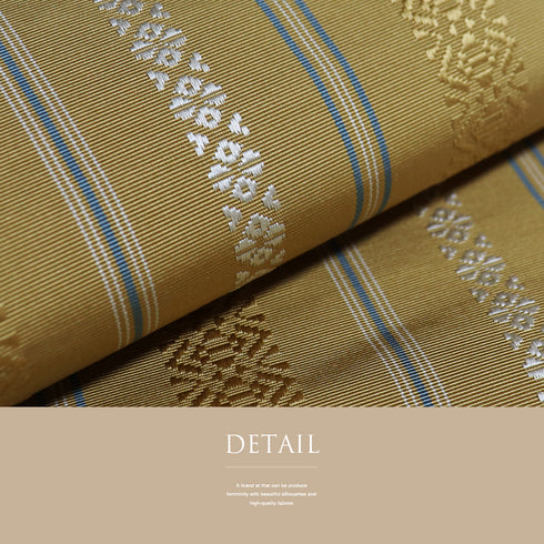 名古屋帯 リサイクル 帯丈349.5cm 全通 献上柄 本場筑前 ブラウン Sサイズ 正絹 新品・未使用品 カジュアル