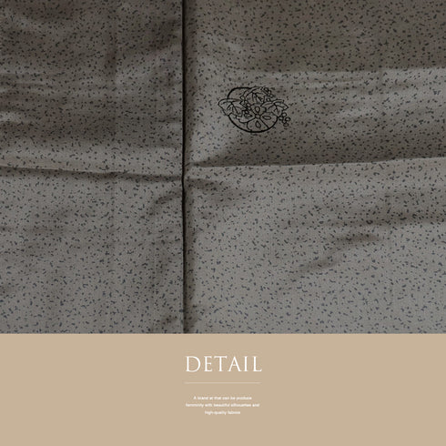 紬 リサイクル 身丈168.5cm 裄66.8cm 袷 たたきに花丸柄 グレー LLサイズ お洒落 正絹 広衿 Sランク