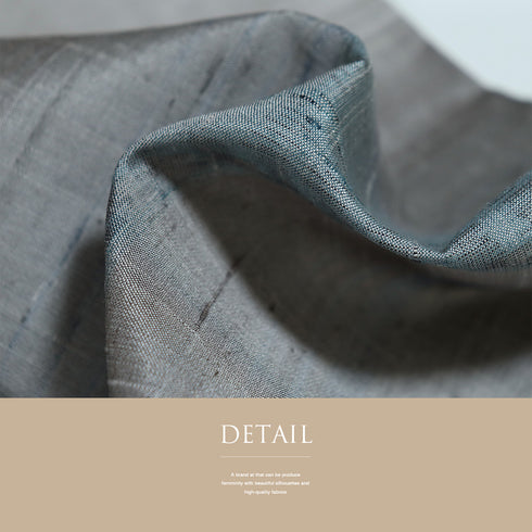 付下げ リサイクル 身丈164.5cm 裄66.2cm 単衣 紬 段ぼかし柄 グレー Lサイズ お洒落 しつけ糸 正絹 広衿 Sランク