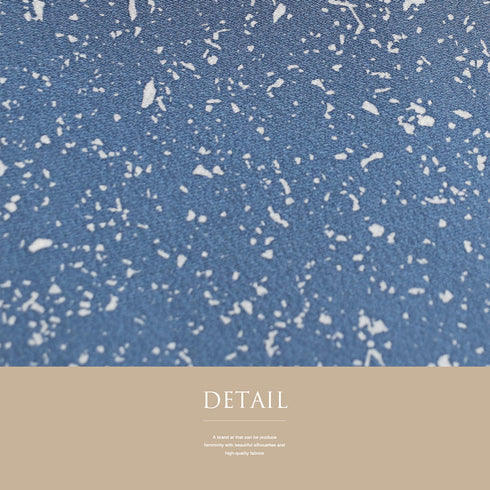 小紋 リサイクル 身丈159.8cm 裄65.2cm 袷 型染め柄 ブルー Mサイズ お洒落 正絹 広衿 Sランク