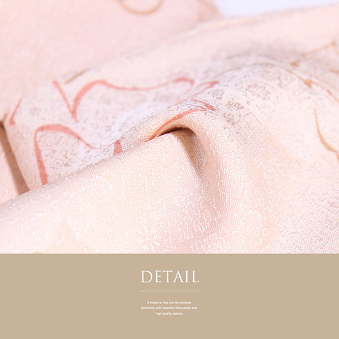 小紋 リサイクル 身丈161cm 裄67.2cm 袷 さくらぼかし柄 花枝柄 パールトーン加工 ピンク Lサイズ お洒落 カジュアル 正絹 広衿 Sランク