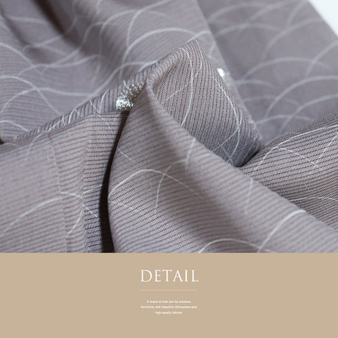 付下げ リサイクル 夏着物 身丈151.5cm 裄63.6cm 絽 露芝模様 パープル Sサイズ フォーマル セミフォーマル 一つ紋 正絹 広衿 Sランク