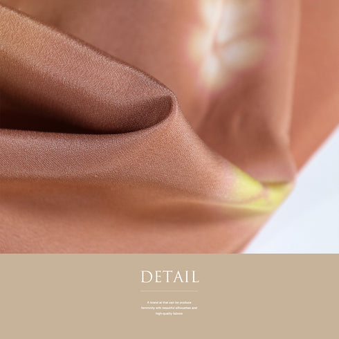 長襦袢 リサイクル 長襦袢 身丈122.5cm 裄64.4cm 袷 ぼかし 花柄 オレンジ Sサイズ お洒落 しつけ糸 正絹 袖無双 Sランク