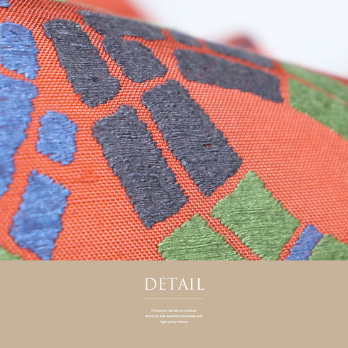 本袋帯 リサイクル 帯丈428cm 六通 デザイン七宝柄 レッド Sサイズ 正絹 Sランク お洒落