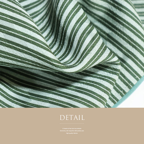 小紋 リサイクル 身丈154.3cm 裄63.2cm 袷 縞柄 斎藤三才 パールトーン加工 グリーン Sサイズ お洒落 正絹 広衿 Aランク