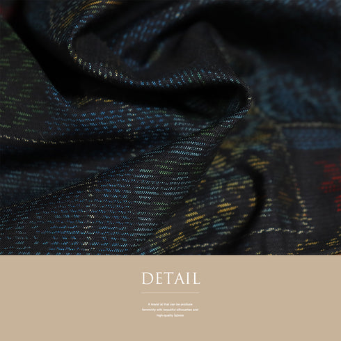 本場大島紬 リサイクル 身丈159.5cm 裄63.2cm 袷 伝統工芸柄 ネイビー Mサイズ カジュアル 証紙 正絹 広衿 Sランク