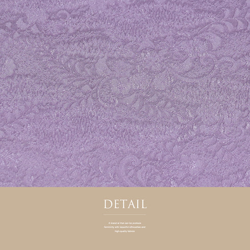 色無地 リサイクル 身丈157.5cm 裄64.8cm 袷 藤の花柄 辻ヶ花風柄 パープル Mサイズ お洒落 しつけ糸 正絹 広衿 地紋あり Sランク