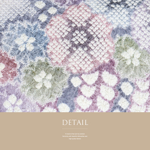 名古屋帯 リサイクル 帯丈389cm ポイント柄 絞り 辻が花柄 パープル サイズ 正絹 Sランク お洒落