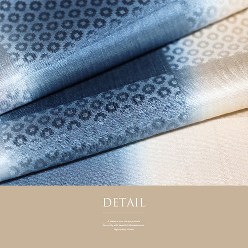 帯揚げ リサイクル お洒落 ちりめん 正絹 多色 市松の地紋に縦ぼかし柄 未使用品 AG-1279