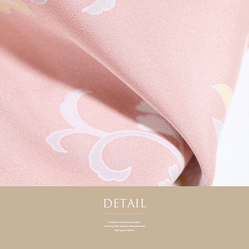 訪問着 リサイクル 身丈164cm 裄68cm 袷 花丸や花唐草柄 ピンク Lサイズ セミフォーマル お洒落 正絹 広衿 Sランク