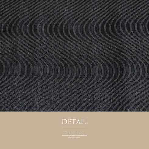 小紋 リサイクル 夏着物 身丈160.5cm 裄62.4cm 夏物 曲線柄 ブラック Lサイズ カジュアル お洒落 不明 広衿 Sランク