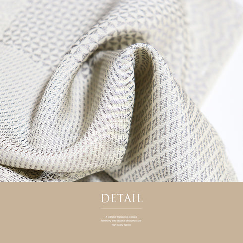 小紋 リサイクル 身丈169cm 裄66.6cm 袷 裂取り柄 お召し 地紋 ベージュ LLサイズ お洒落 正絹 広衿 Sランク