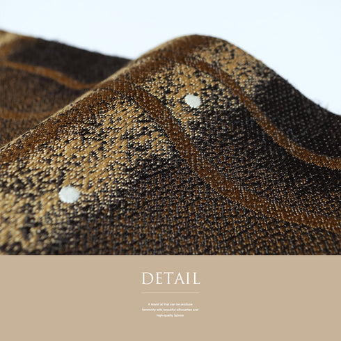 袋帯 リサイクル 帯丈440cm 六通 幾何学柄 ブラウン Mサイズ 正絹 新品・未使用品 セミフォーマル お洒落