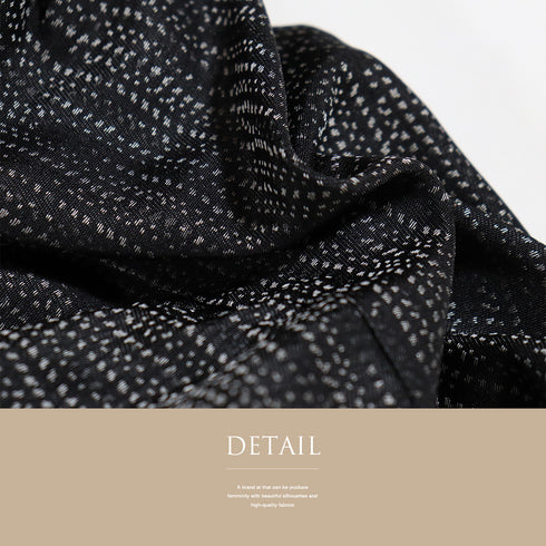 羽織 リサイクル 身丈100cm 裄67.6cm 袷 ロング丈 幾何学柄 地紋 ブラック Lサイズ お洒落 しつけ糸 正絹 未使用品